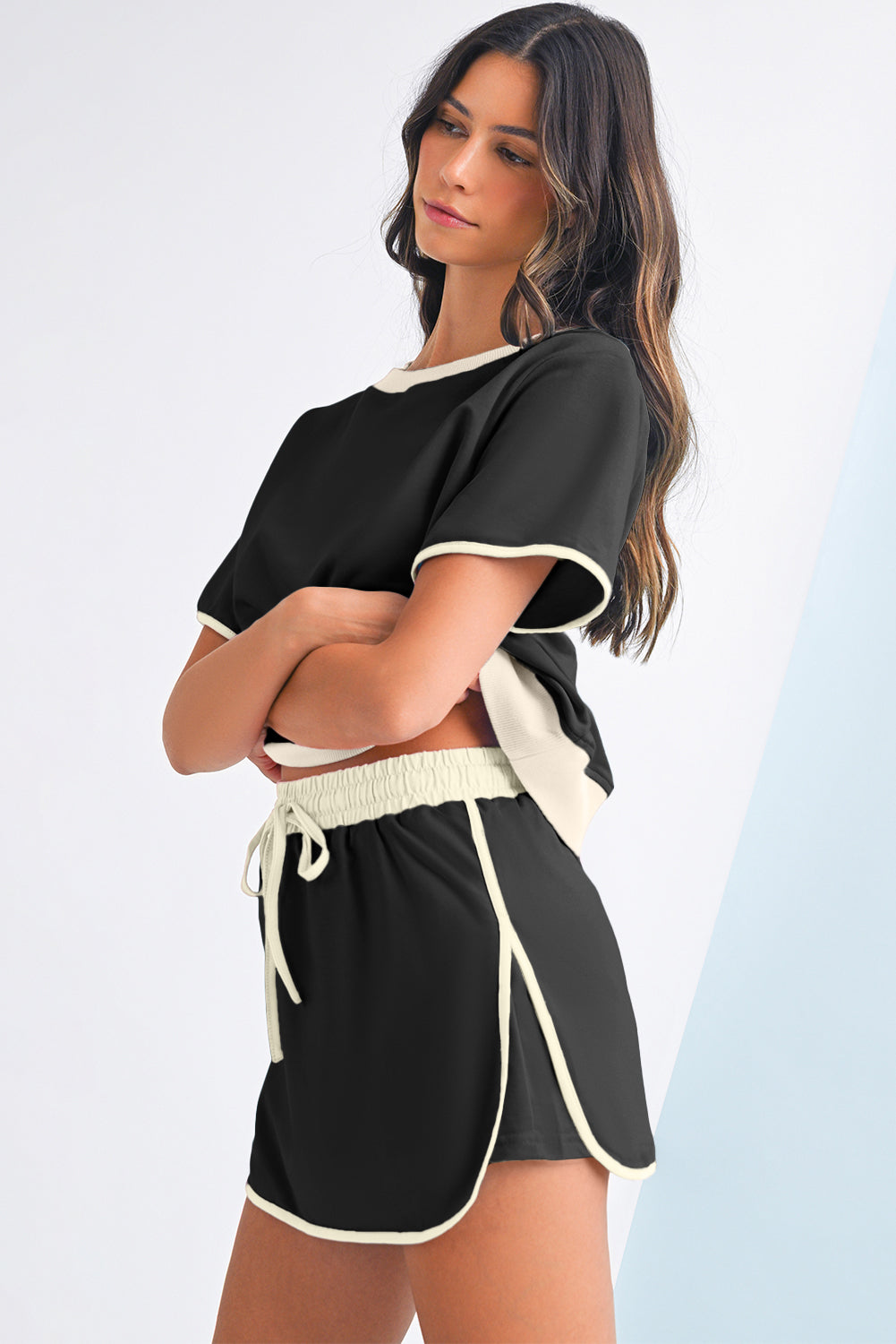 Drop Shoulder T Shirt and Skort Set