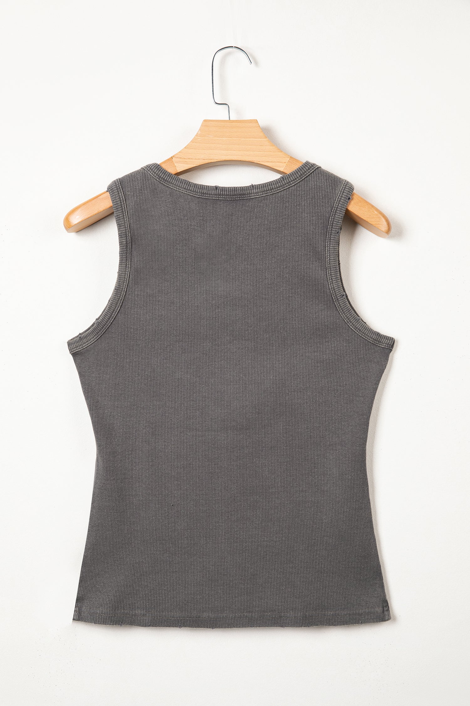 Bright Green Vintage Distressed Ribbed Mineral Wash Tank Top