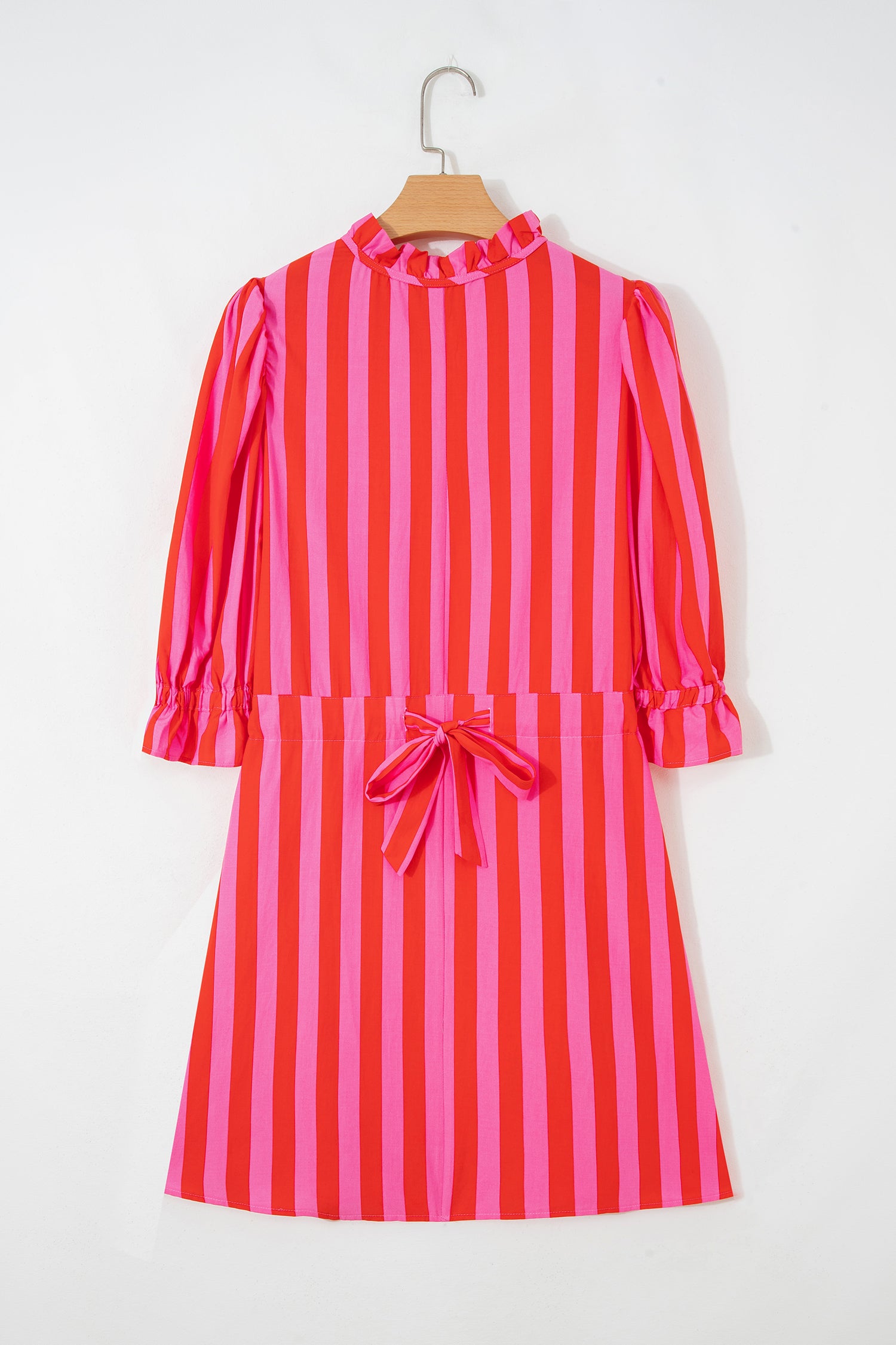 Half Button Puff Sleeve Mini Dress
