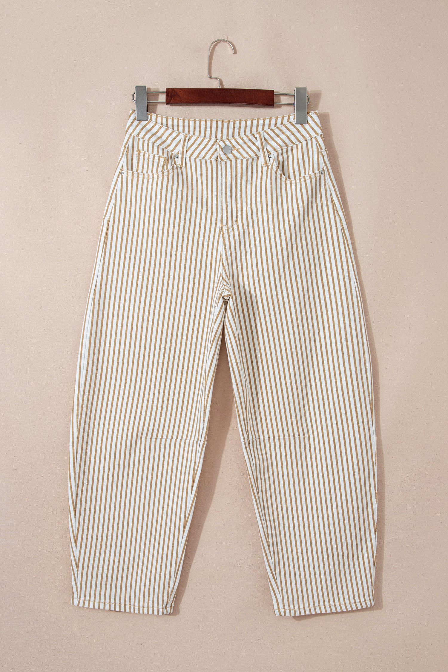 Stripe Casual Barrel Jeans