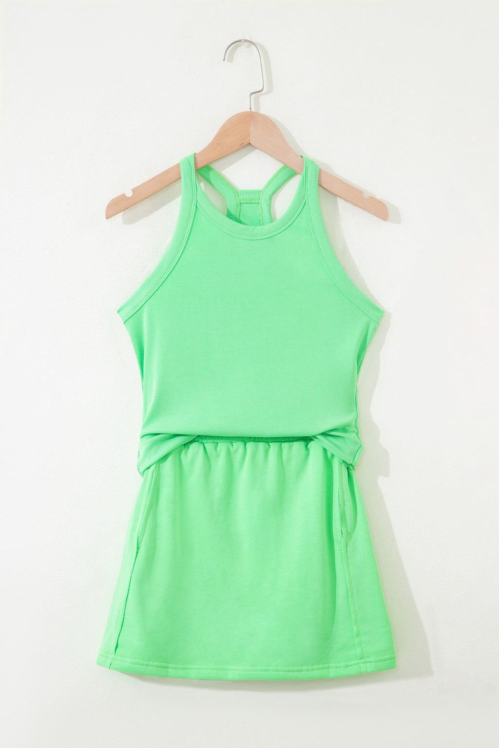 Tank Top Elastic Waist Mini Skort 2pcs Outfit