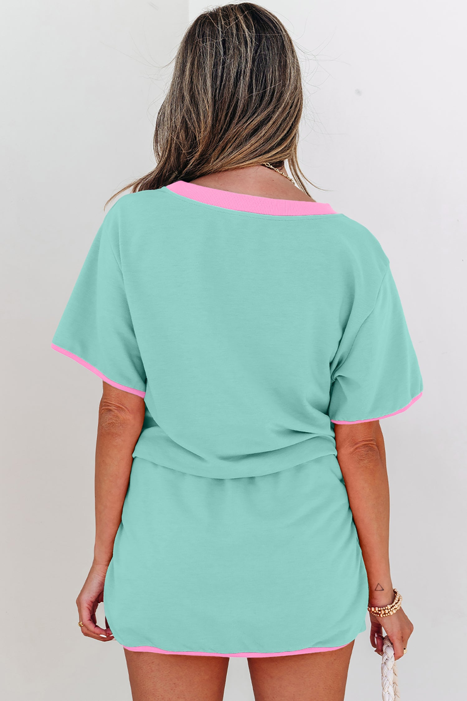 Drop Shoulder T Shirt and Skort Set