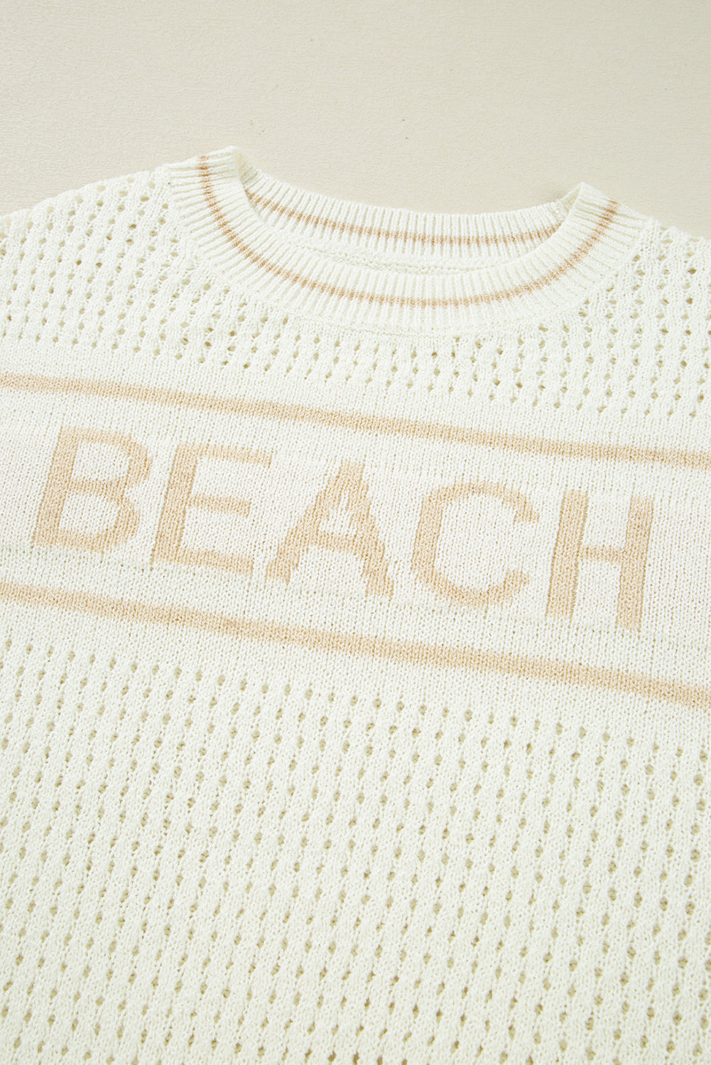 BEACH Hollow Out Knitted Lightweight Sweater