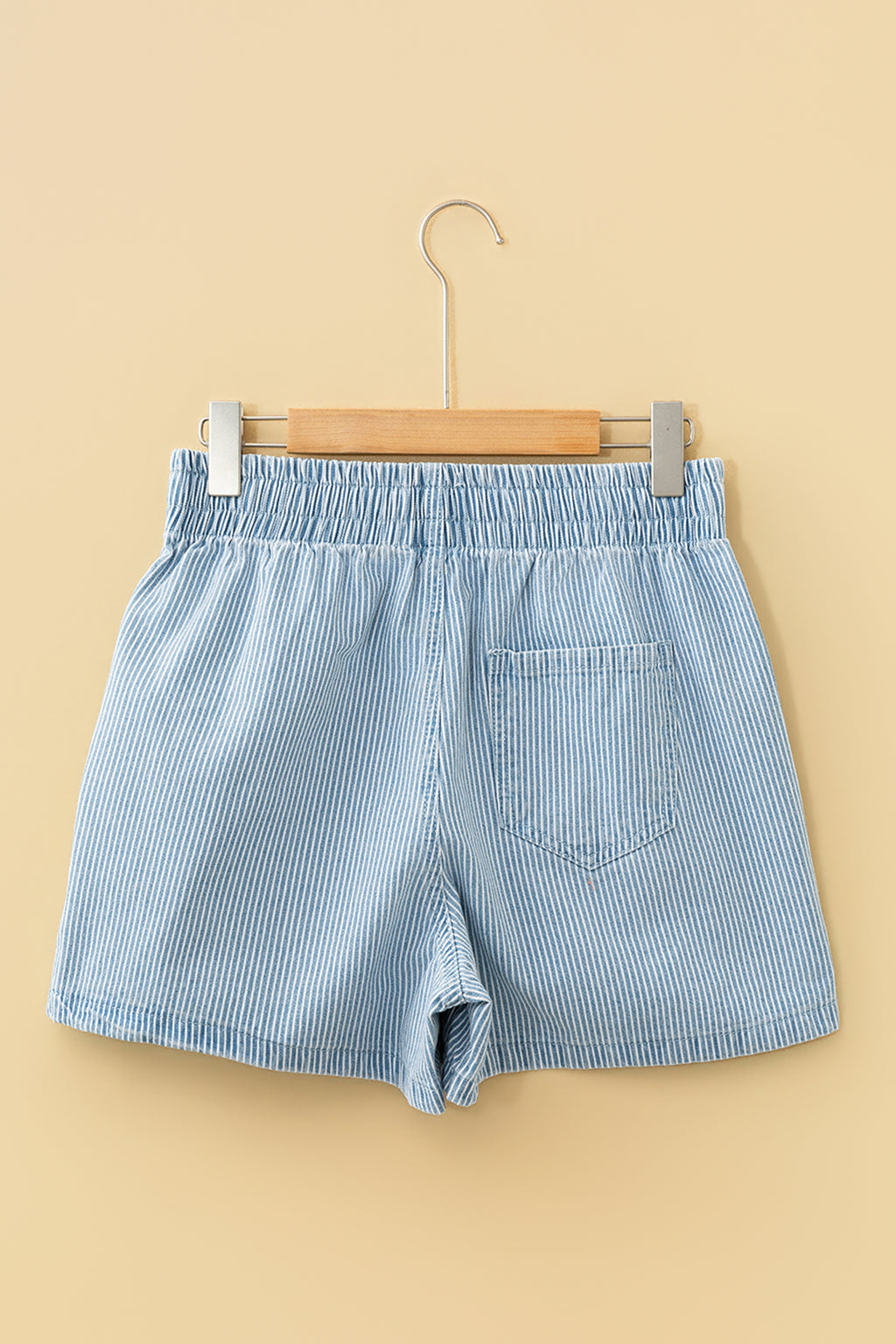 Stripe Drawstring Casual Denim Shorts