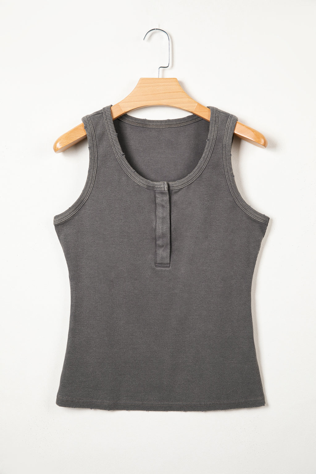 Bright Green Vintage Distressed Ribbed Mineral Wash Tank Top