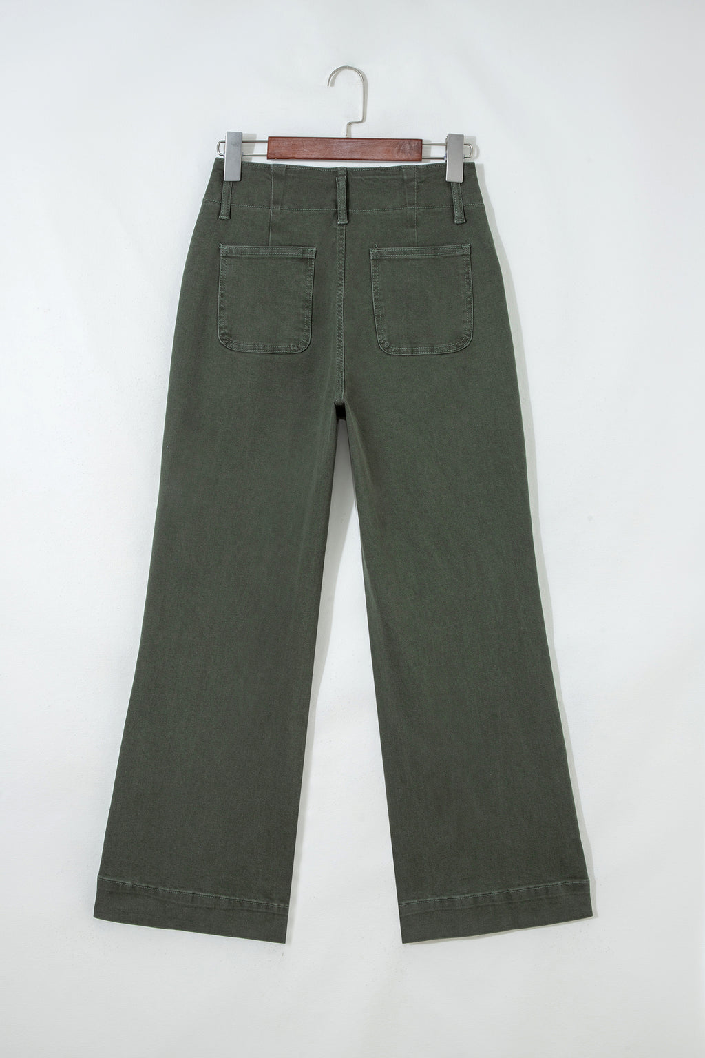 Button High Waist Wide Leg Jeans