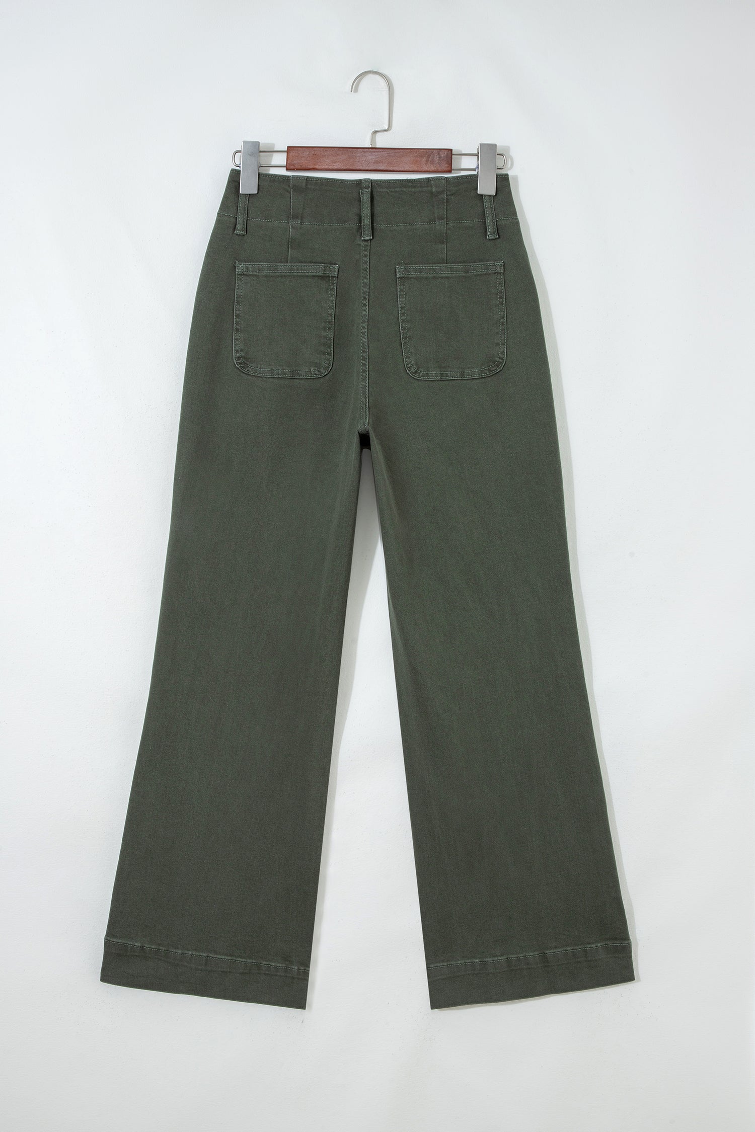 Button High Waist Wide Leg Jeans