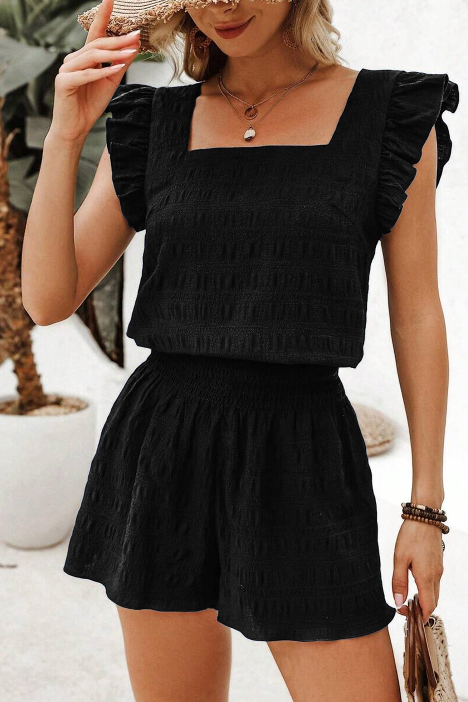 High Waist Shorts Set