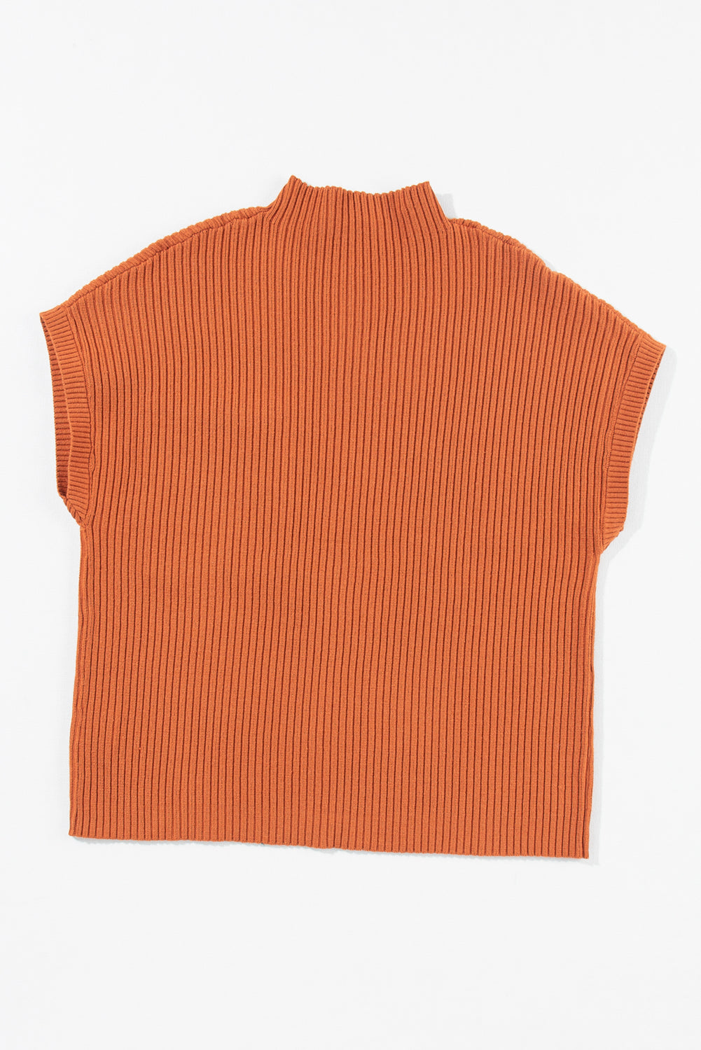 Gray Patch Pocket Ribbed Knit Short Sleeve Sweater
