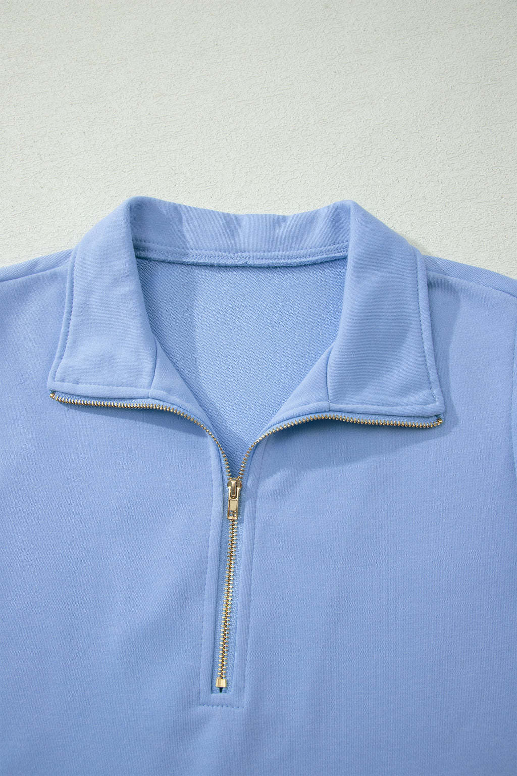 Half Zip Ruffled Short Set