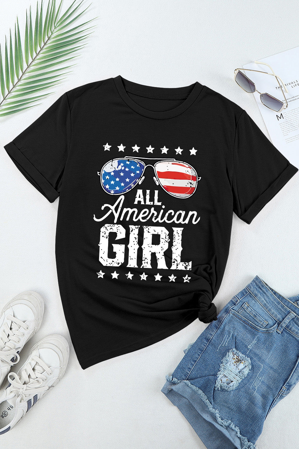 Stars and Stripes Graphic T Shirt