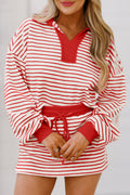 Drop Shoulder Pullover and Skirt Set