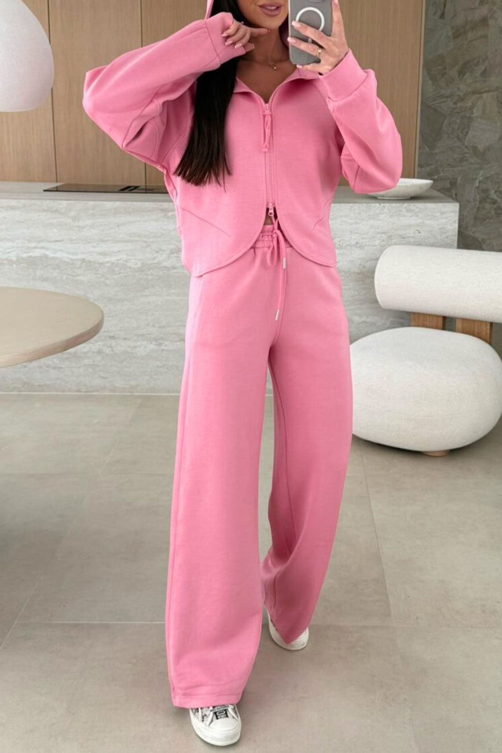 Zip Up Hoodie Pants Set