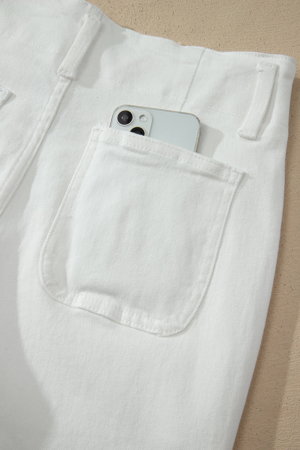 Button High Waist Wide Leg Jeans