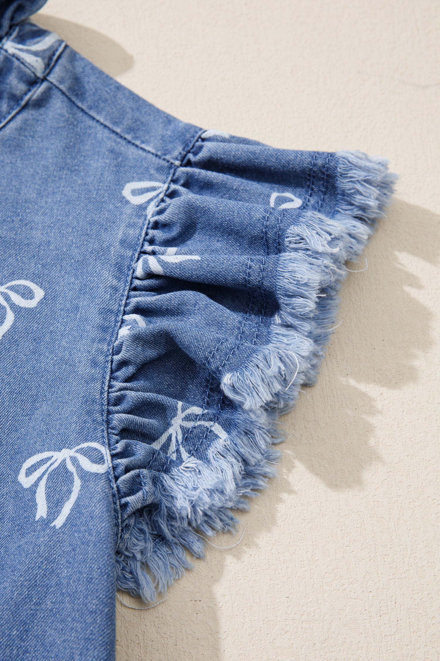 Flutter Sleeve Denim Top