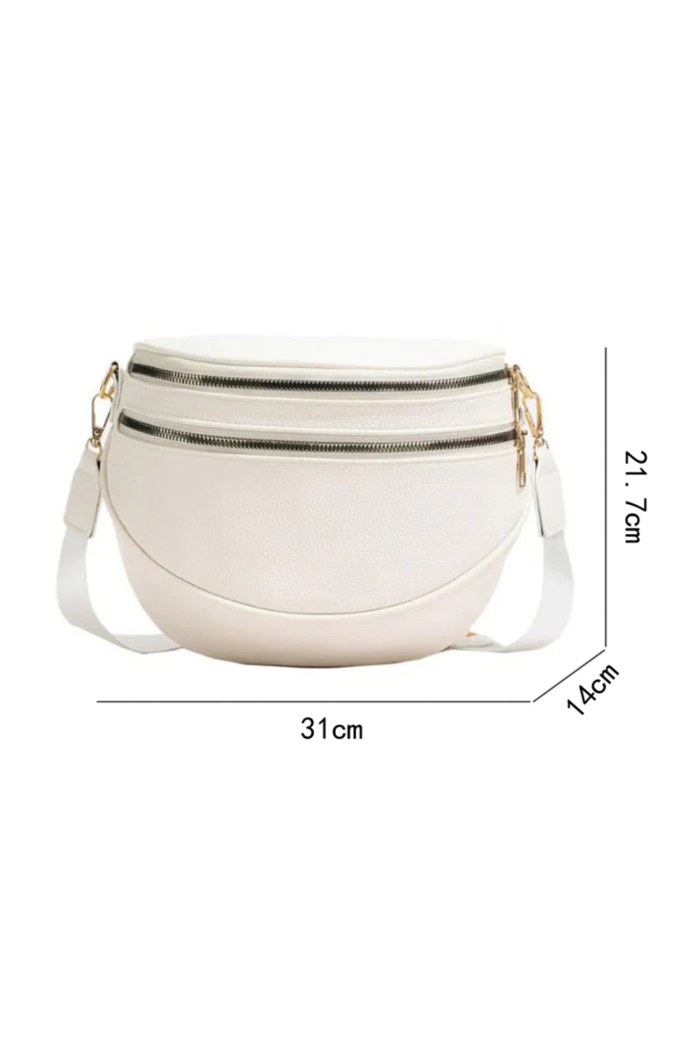 Leather Double Zipper Crossbody Bag