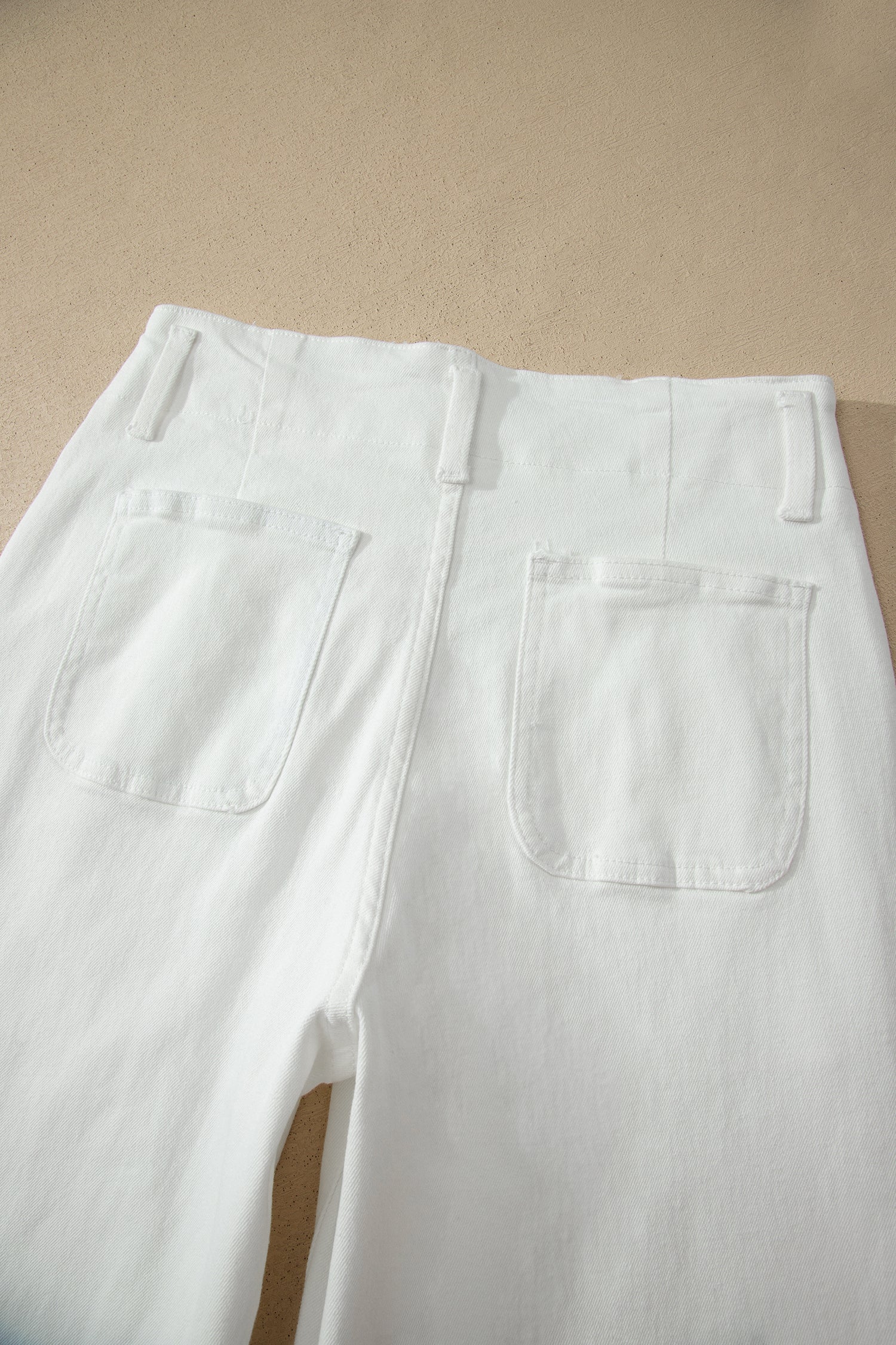 Button High Waist Wide Leg Jeans