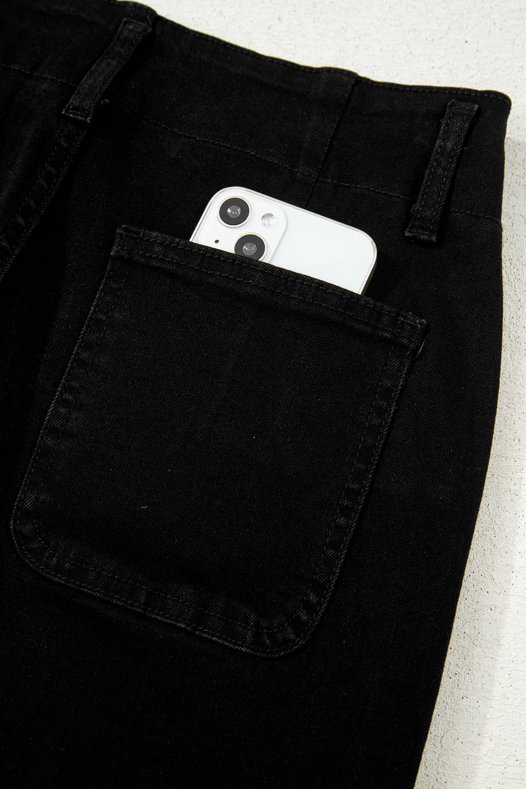 Button High Waist Wide Leg Jeans