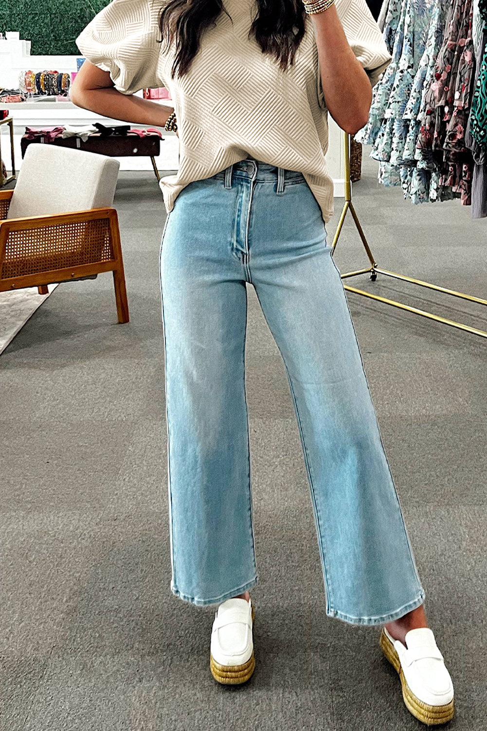Textured Puff Sleeve Top