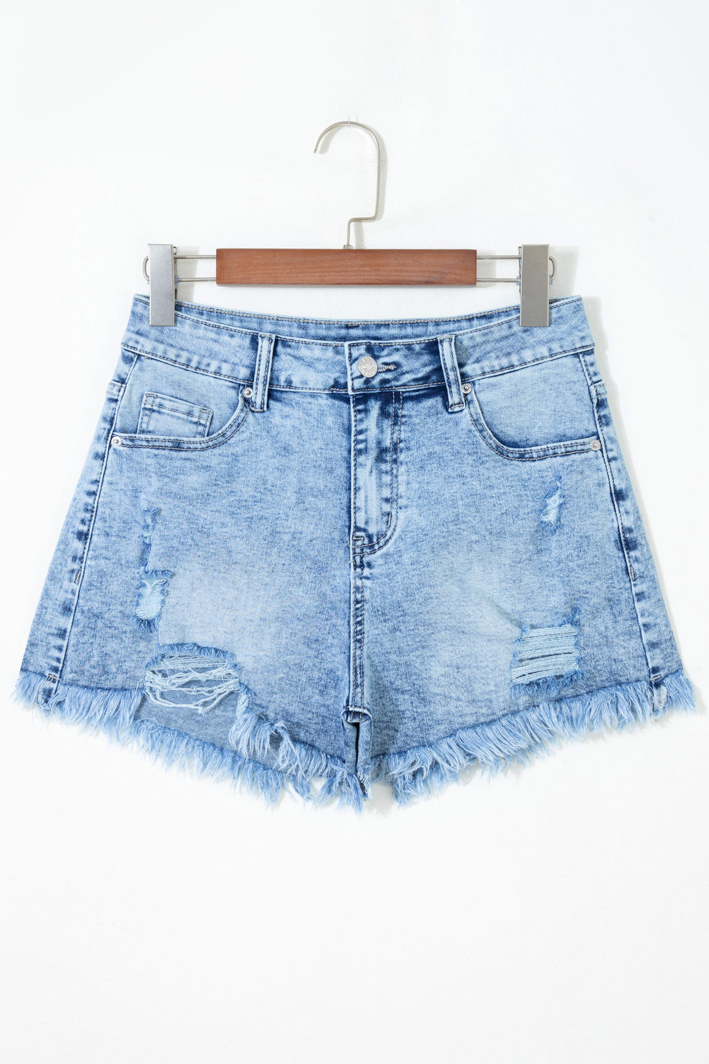 Distressed Denim Shorts
