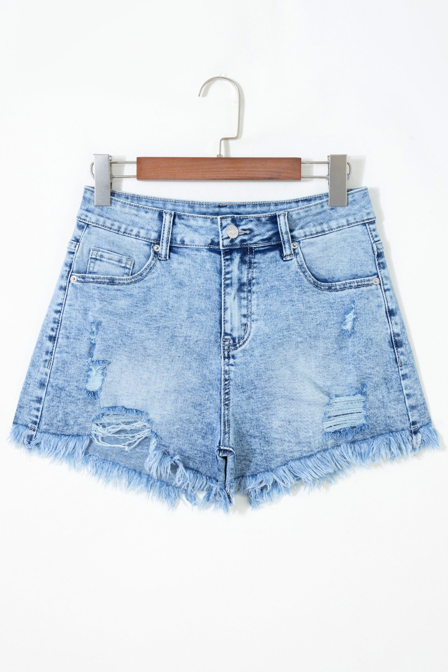 Distressed Denim Shorts