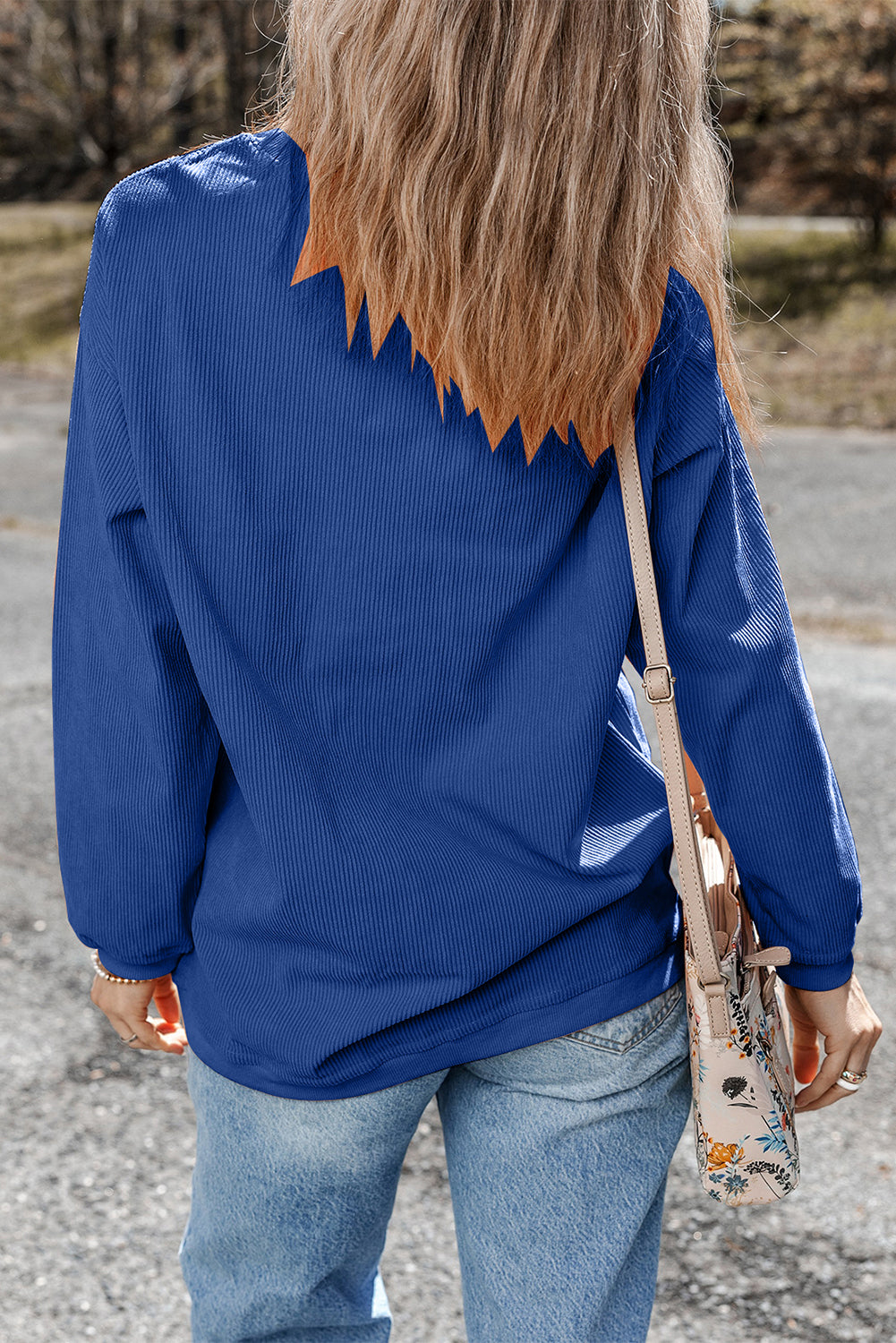 Game Day Embroidered Corded Sweatshirt