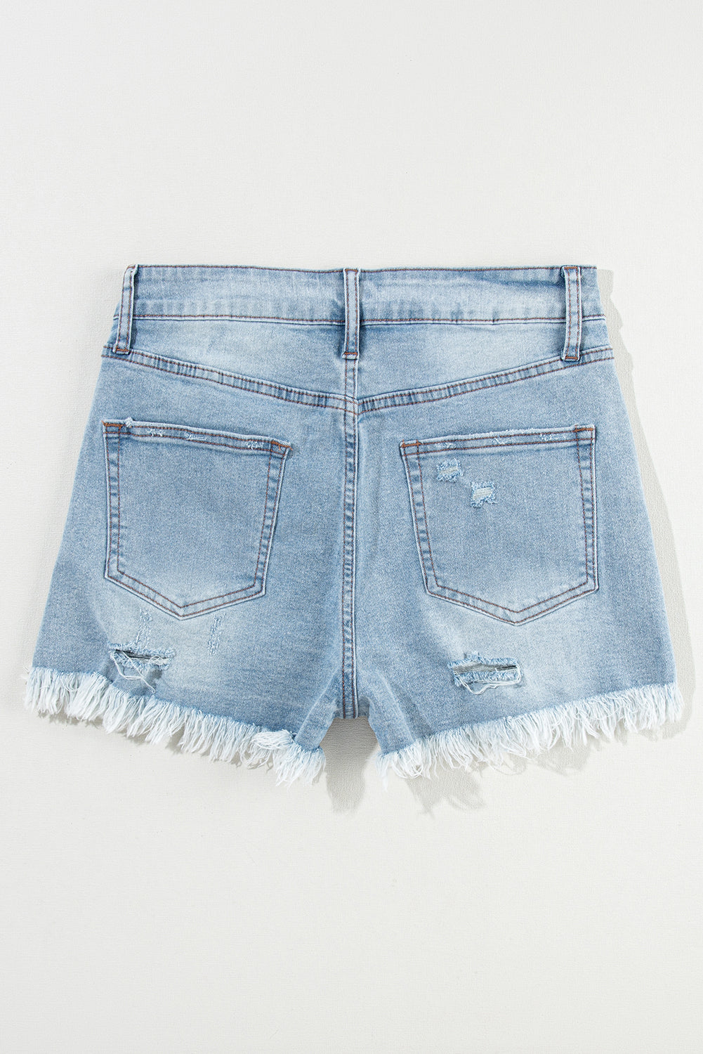 Distressed Ripped Raw Hem Denim Shorts