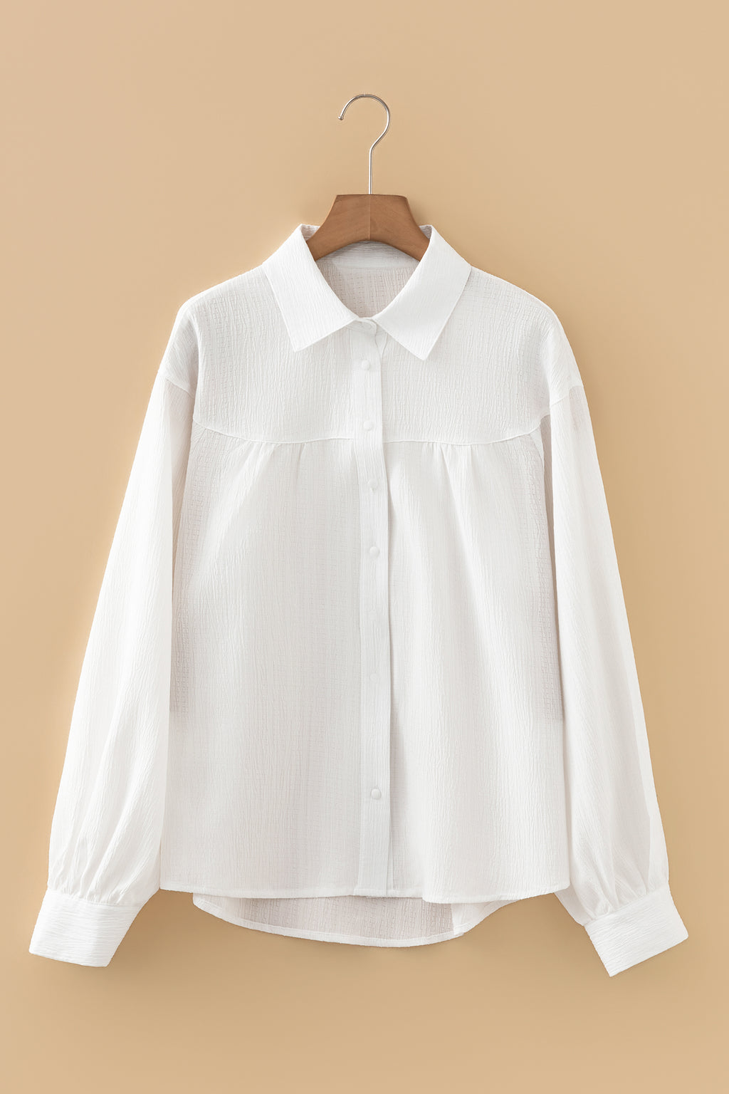 Lantern Sleeve Button Down Shirt