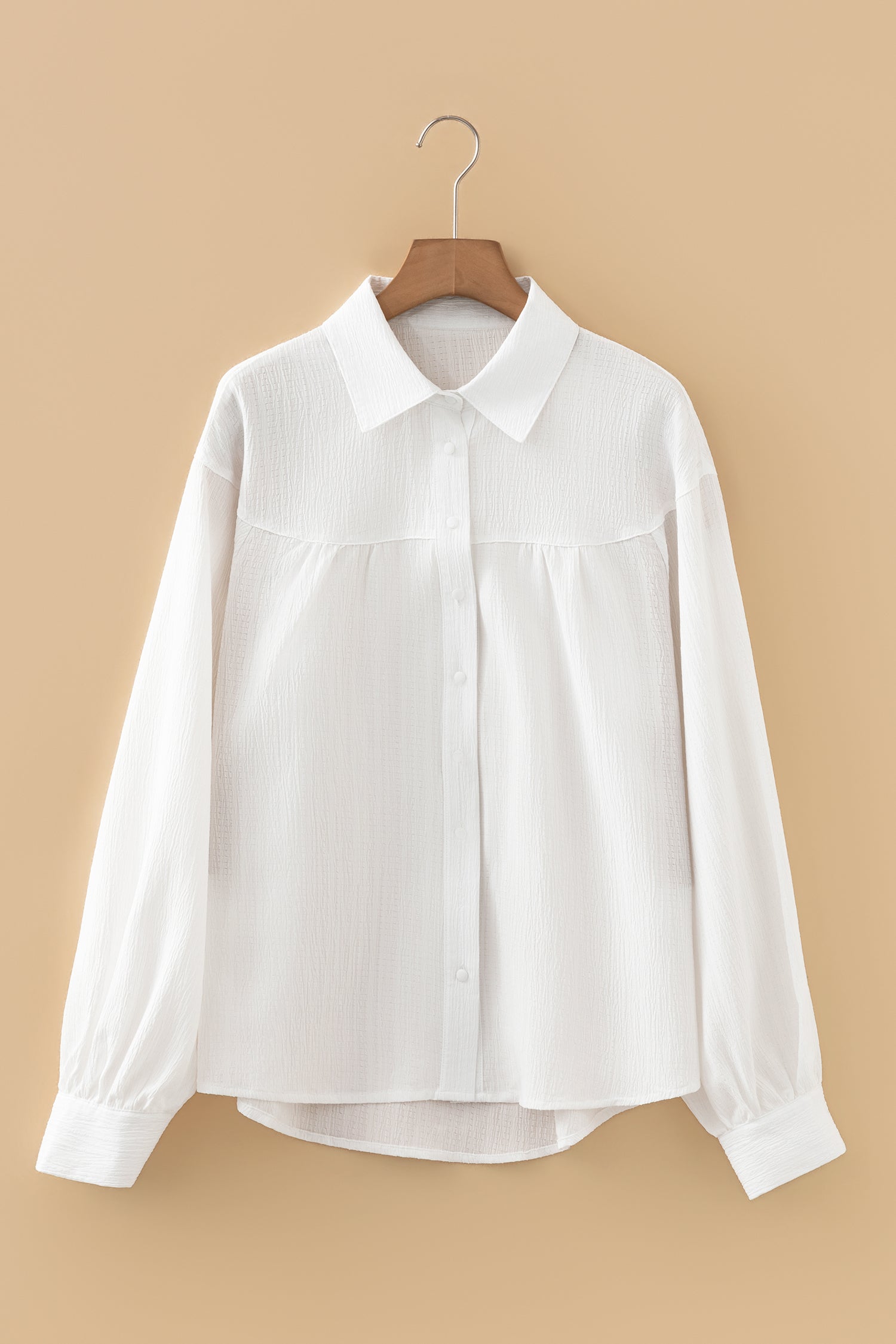 Lantern Sleeve Button Down Shirt