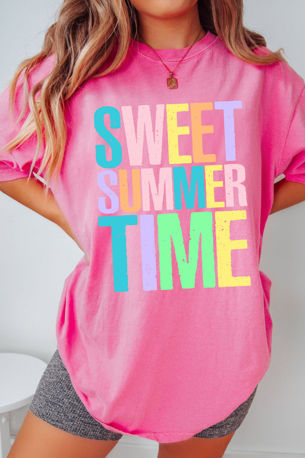 SWEET SUMMER TIME Letter Graphic Tee