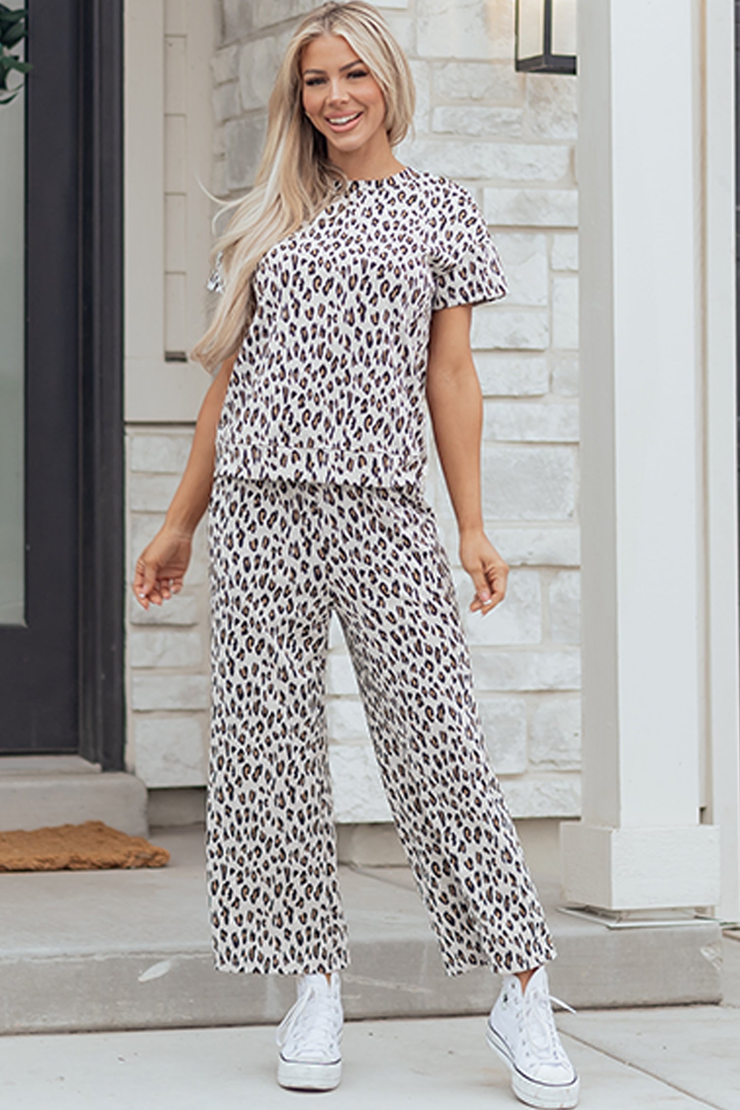 Leopard Tee and Pants Outfit