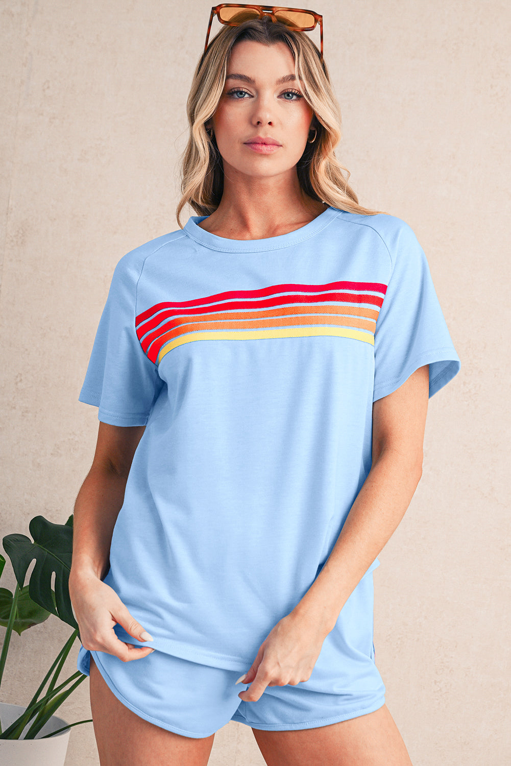 Colorful Striped Casual Tee